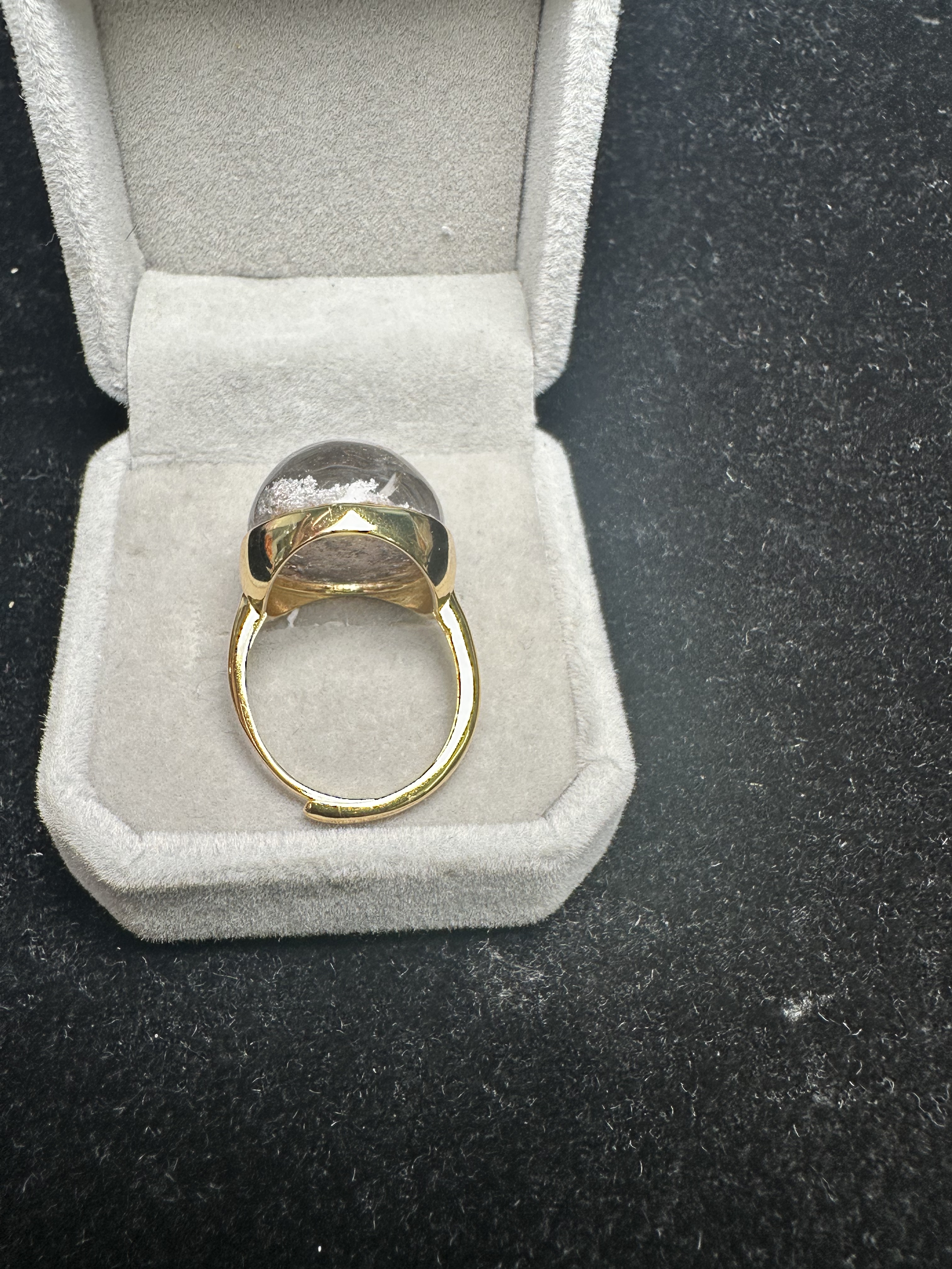 Pure natural ghost ring, 925 silver inlaid with live mouth, stone size 17*19mm, weight 9.8 grams, fidelity