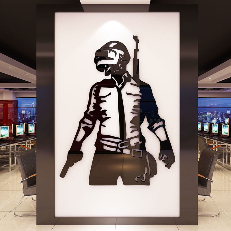 绝地求生饰品电竞房间酒店宾馆墙面装饰品贴纸壁画网咖吧吃鸡背景布置绝地求生