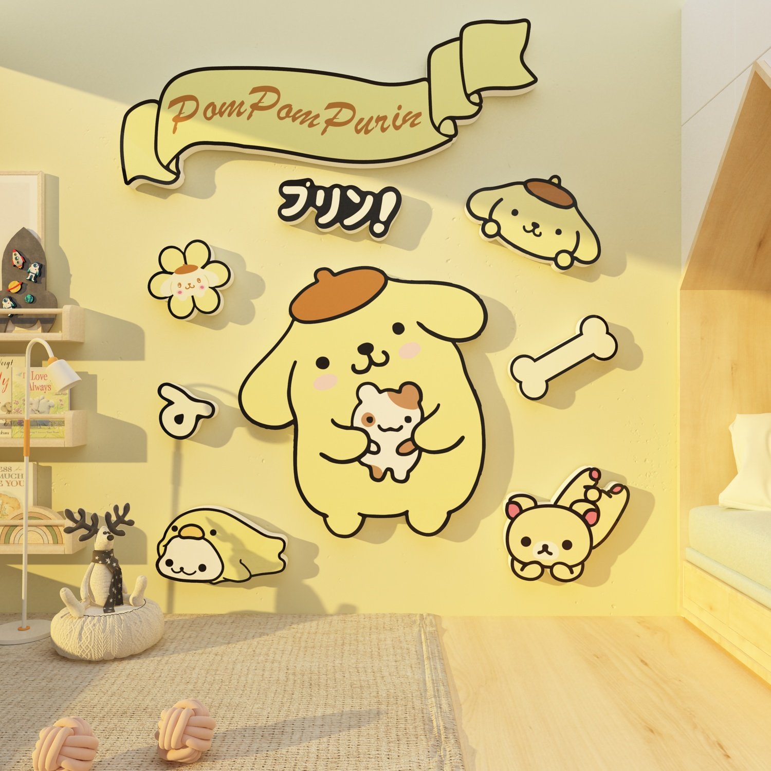 库洛米儿童房间布置装饰女孩卧室墙面床头三丽鸥公主风墙贴画壁纸,淘宝优惠券,粉丝福利购,淘宝优惠卷