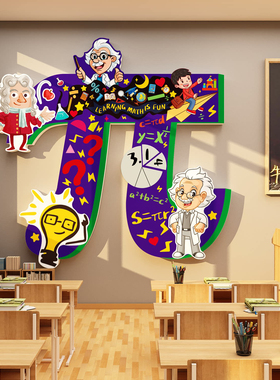 小学初中奥数学思维文化墙教室场景布置装饰贴环创黑板报元素材料