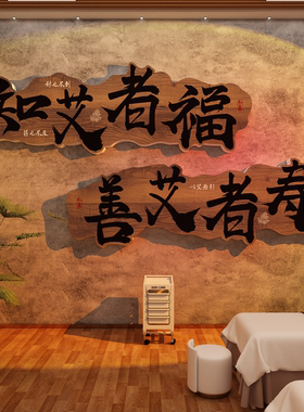 养发馆氛围布置头疗店墙面装饰中医养生海报图片宣传广告挂画形象