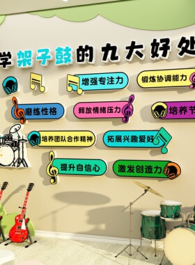 架子鼓房墙面装饰培训机构音乐教室布置环创意海报背景墙贴挂画
