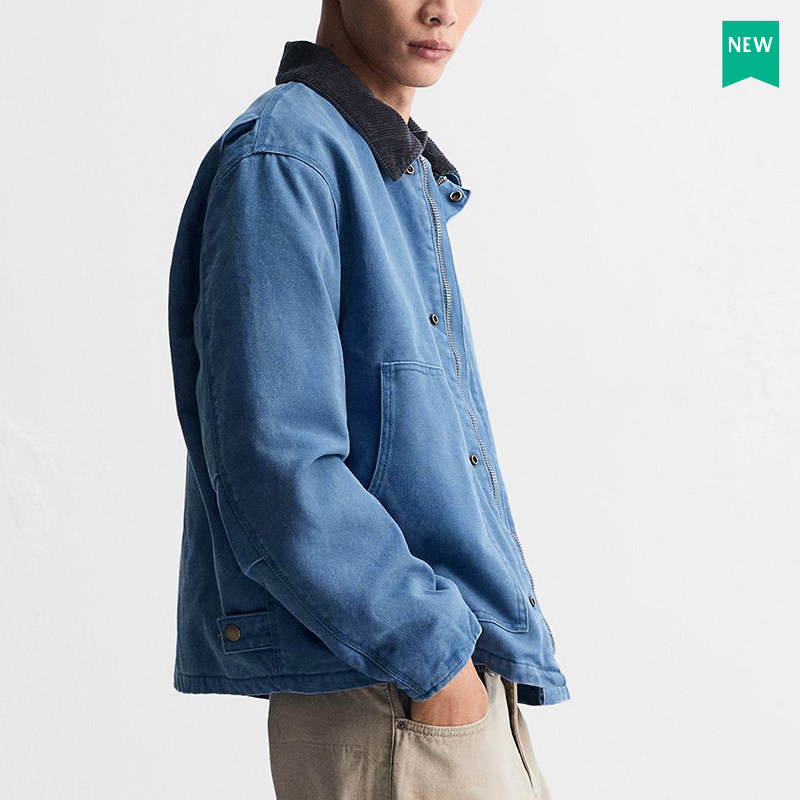 柜699！新款男装拼接领口夹克帆布水洗工装卡哈特夹棉外套4575250,淘宝优惠券,粉丝福利购,淘宝优惠卷