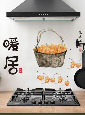 家用厨房防油贴纸防水灶台瓷砖墙面防火耐高温静电无胶透明墙纸