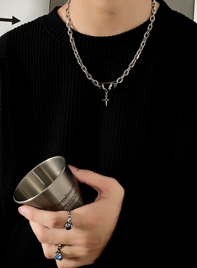 钛钢锁骨链男双层高街冷淡风项链