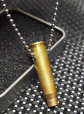 手工制作95子弹项链弹壳工艺品圆珠钢链生日礼物退伍纪念品男吊坠