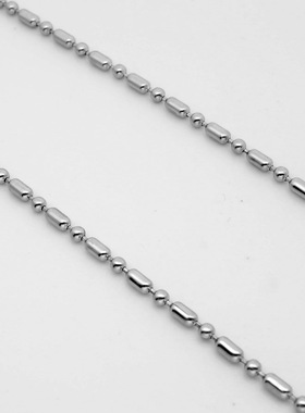 男士项链钛钢竹节链女吊坠链子波珠链diy欧美饰品配链链条钛钢链