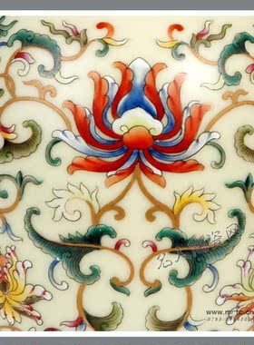 景德镇官窑 仿古描金瓷 仿清乾隆珐琅彩米色地描金缠枝花纹瓶