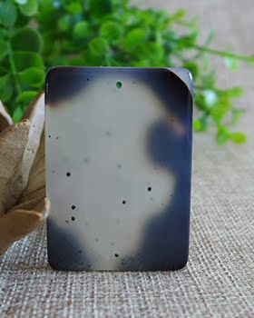 天然玛瑙 黑白相间玛瑙吊坠项链 大号方牌 像形玛瑙新品包邮