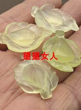 岫岩玉水滴树叶玉石叶子吊坠