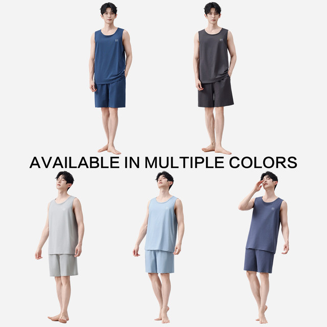 Nanjiren Men's Pure Cotton Summer ຊຸດ Pajamas ບາງໆ