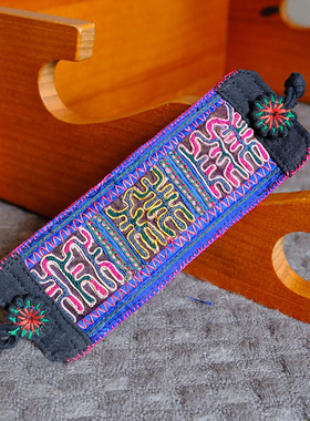 民族风手工刺绣拼布棉麻手腕带