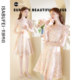 Gentle and sweet slanted chic lace dress