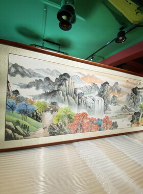 富春山居图装饰画纯手绘山水画
