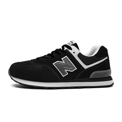 大码黑色运动鞋男2026新款夏季网面透气鞋574休闲旅游耐脏跑步鞋 - 图3