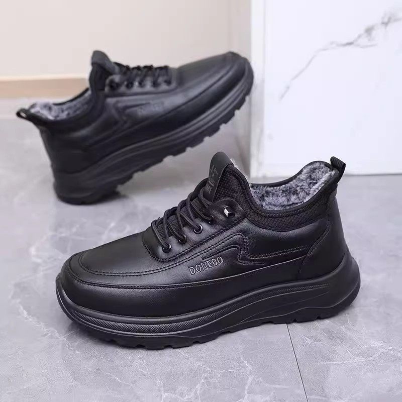 冬季老北京布鞋男棉鞋加绒防滑保暖一脚蹬防水中老年爸爸鞋老人鞋,淘宝优惠券,粉丝福利购,淘宝优惠卷