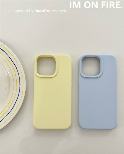 IMONFIRE韩国ins温柔奶油糖果简约纯色高级软糯液态硅胶iPhone13promax14plus17pro适用苹果15pro16手机壳 - 图1