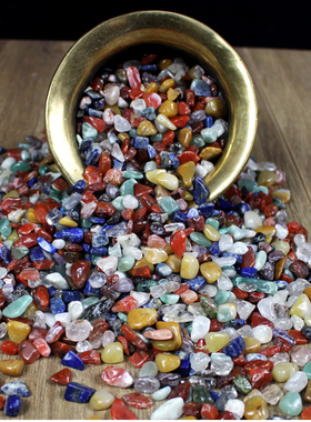 天然七彩石供曼扎七宝石供佛装藏