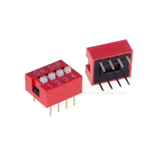 2.54mm 红色/蓝色拨码开关 1P/2P/3P/4P/5P/6P/8P/10P位 直插平拨 - 图3