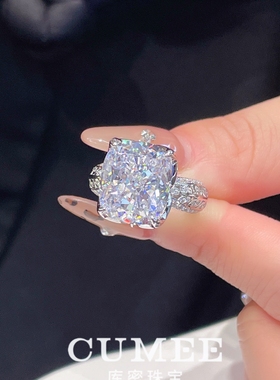 简约冰花切G色8卡合成钻戒指