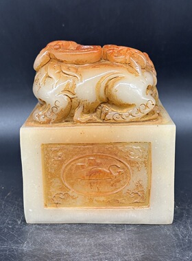 批发仿寿山石貔貅摆件 树脂神兽貔貅印章玉玺家居办公摆件工艺品