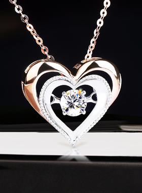 培育钻石吊坠18K金灵动心形项链