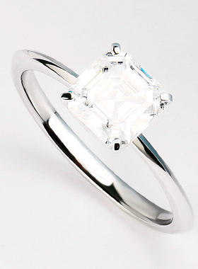 美国cc莫桑石戒指女经典四爪克拉