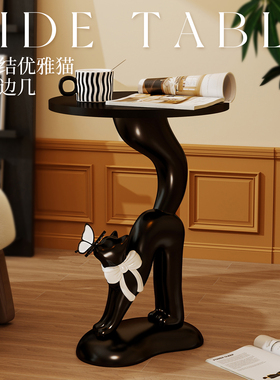 创意蝴蝶结优雅猫粉色少女心摆件
