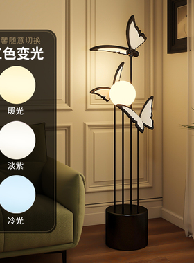 蝴蝶落地灯摆件客厅电视柜旁沙发