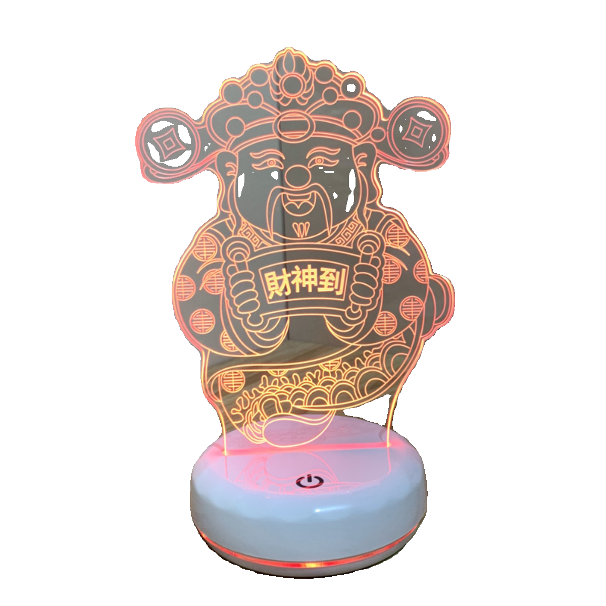 创意财神爷触摸七彩小夜灯办公桌面装饰灯卧室灯前台灯氛围灯礼物