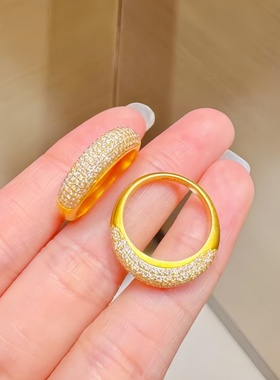 金店同款水贝金包银繁星黄金戒指