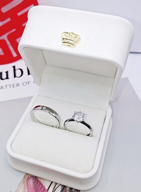 男女婚礼交换专用结婚假钻石戒指一对情侣订婚拍照仿真对戒指道具