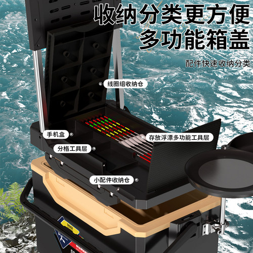 牧马人钓箱2025新款多功能轻硬加厚全套配件防刮耐压保温台钓鱼箱 - 图0