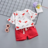 Летняя одежда, спортивный костюм, комплект, в западном стиле, в корейском стиле, детская одежда, 1-2-3-4 лет, короткий рукав