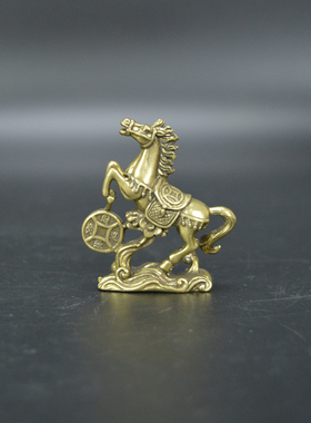 手把件古玩动物实心黄铜