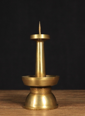 黄铜仿古铜器古玩收藏烛台摆件