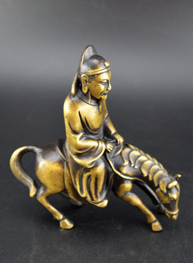 黄铜李白骑马客厅仿古风家居装饰