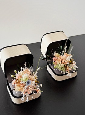 永生花戒指ins求婚对戒花朵戒指