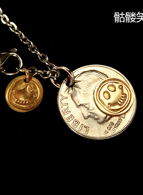 成交手工制作硬币吊坠情侣