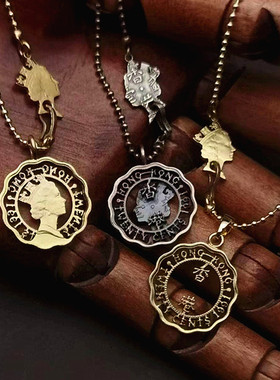 好成交吧情侣2毫镂空硬币吊坠