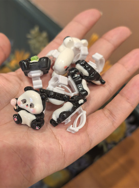 卡通抱竹笋熊猫鞋带扣diy鞋花