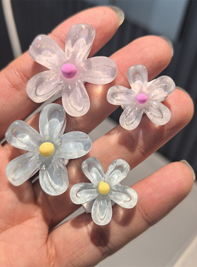 布艺格子花朵鞋花diy手工鞋配饰