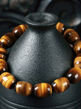 6a收藏级天然黄虎眼石木变石手链