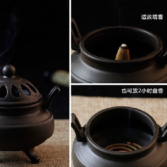 ທູບທຽນຊາຍສີມ່ວງ ທູບສາມຂາ ໃສ່ເຄື່ອງປະດັບຂະໜາດນ້ອຍ ເຊລາມິກ