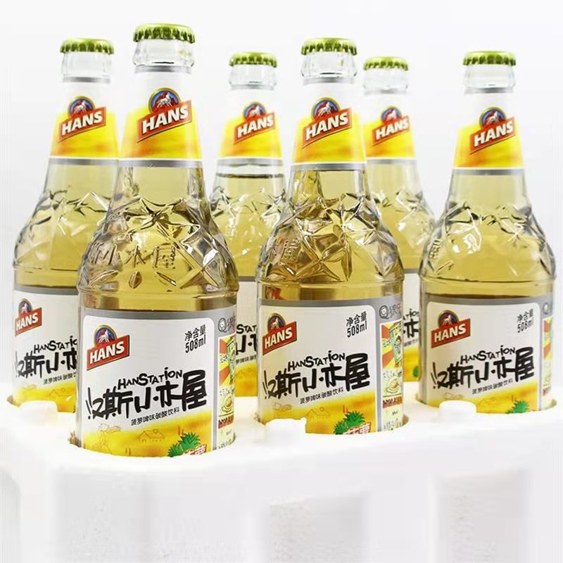 陕西特产汉斯小木屋果啤菠萝味508ml*6瓶装饮料果味啤酒碳酸饮料 - 图2