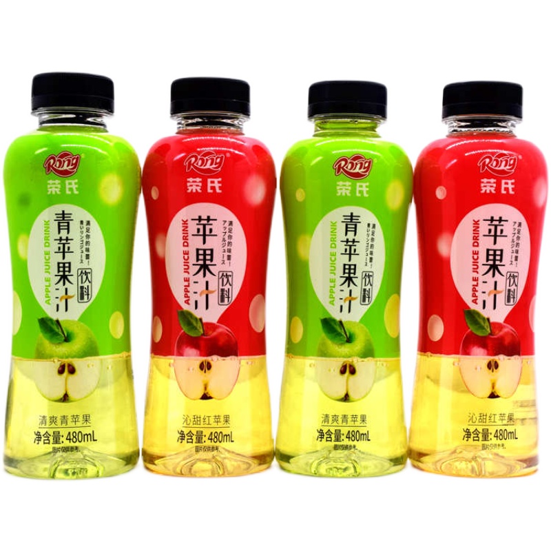 陕西特产荣氏苹果汁红苹果 青苹果汁瓶装480ml*5瓶怀旧果味饮品 - 图3