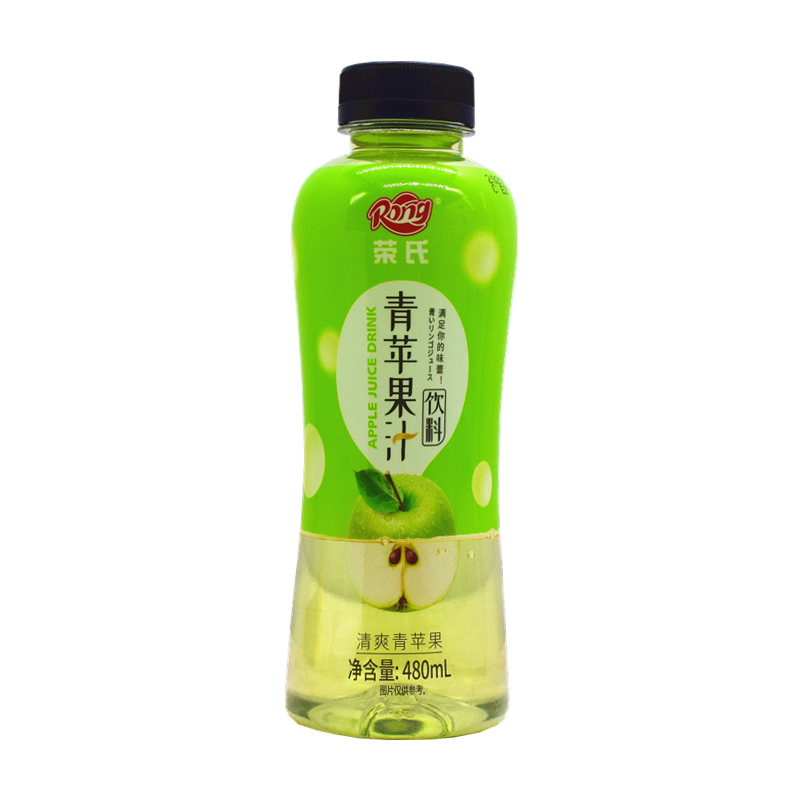 陕西特产荣氏苹果汁红苹果 青苹果汁瓶装480ml*5瓶怀旧果味饮品 - 图1