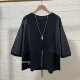 Medium sleeve cotton large size casual loose shirt