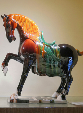 高水旺唐三彩成功马陶瓷马