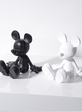 米老鼠卡通抽象树脂摆件米奇小雕塑公仔售楼处客厅茶几桌面摆件